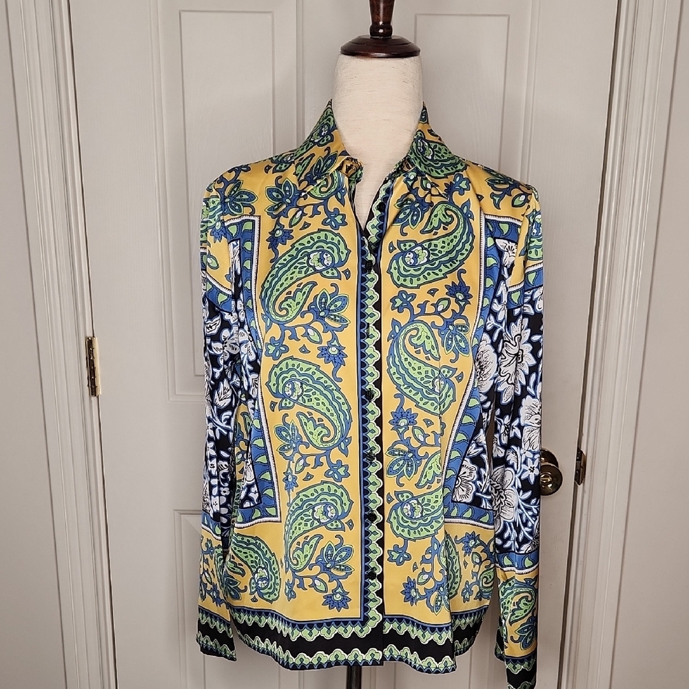 Maison d’ Amelie Paisley Print Button Down Top Size XS